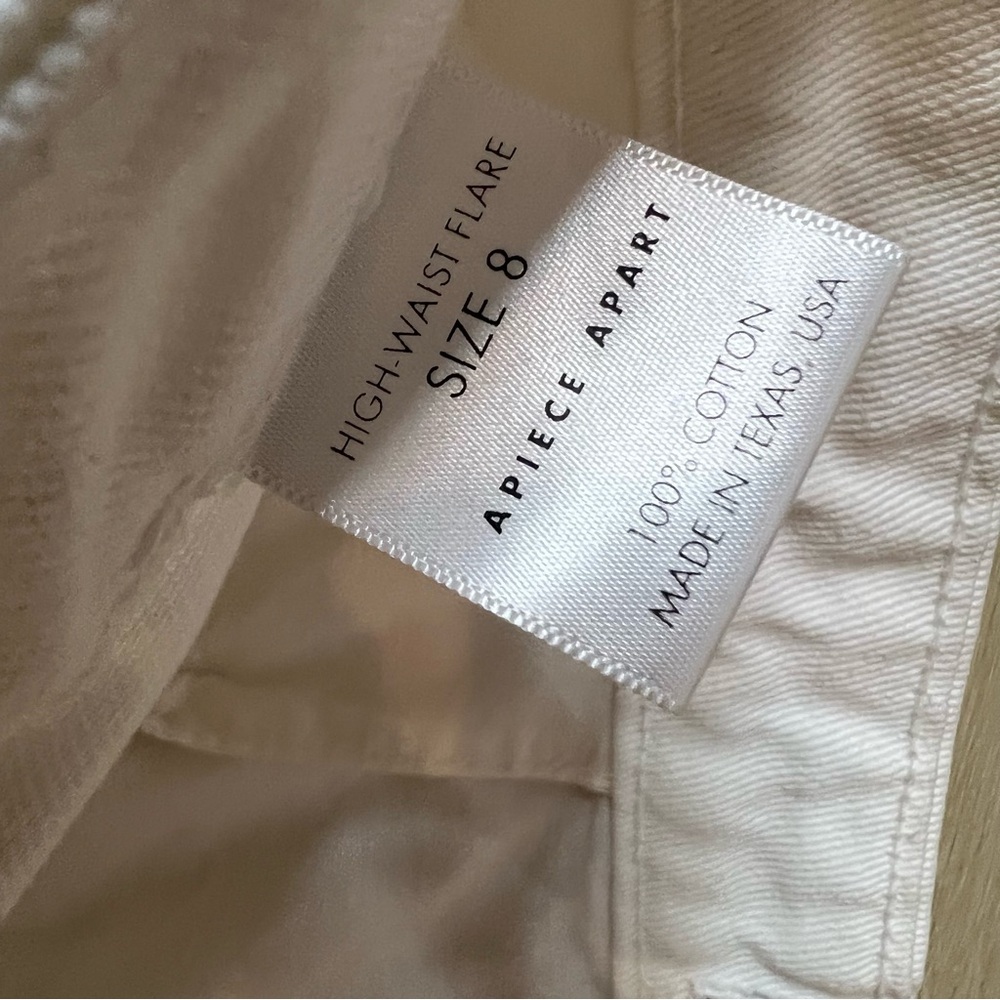 NEW Apiece Apart Women's High-Waist Flare Leg Jeans in White - Picture 6 of 7
